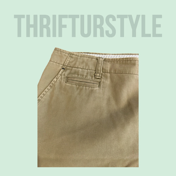 Tommy Hilfiger Chino‎ Shorts Women's Khaki Beige Flat Front Casual 14 - Picture 5 of 8